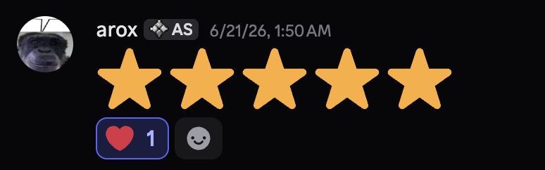 Five-star review from arox