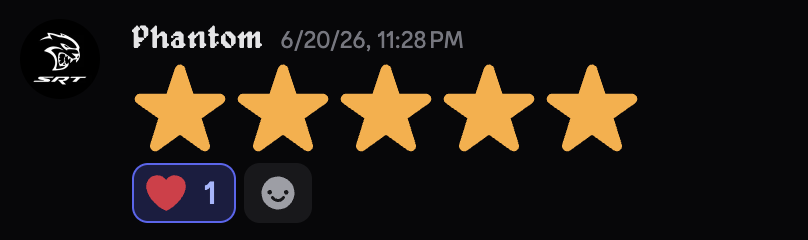 Five-star review from Phantom