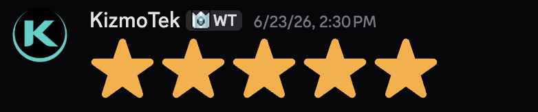 Five-star review from KizmoTek